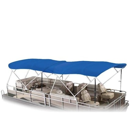 Eevelle 4 Bow Double Pontoon Bimini Top with Hardware 204in LONG, 54in HIGH, Fits 91in-96in Pacific Blue SSE-544B96DBL-PBL